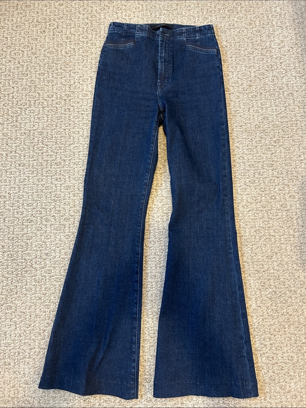 J Brand Dark Blue High-Rise Flared Jeans